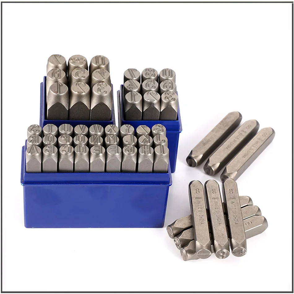 Digital Mould 9Pcs Set Punch Symbols for Numbers 0-8 and A-Z Letters Mould 27Pcs set  In Hand Stamped Steel Lettering Impression