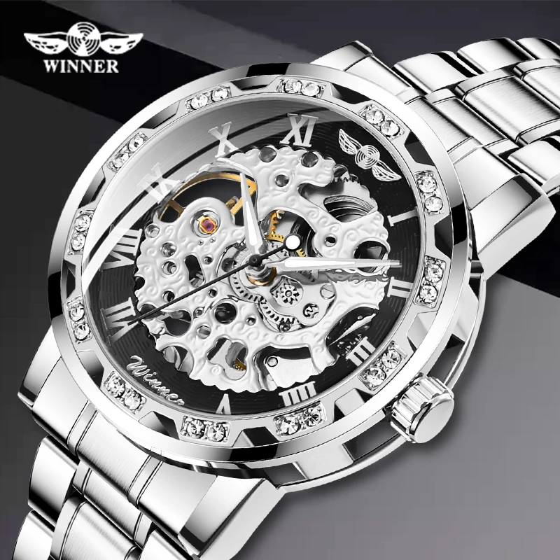 Luxury Top Brand WINNER Men Fashion Skeleton Mechanical Watch Casual Sport Mens Classic Business Wristwatch Relogio Masculino