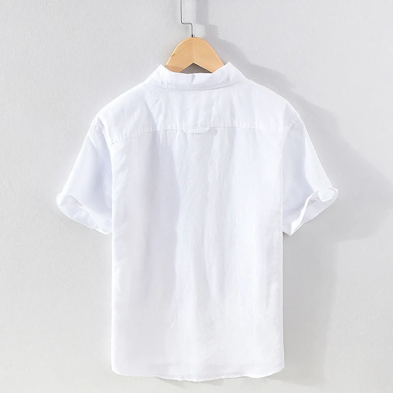 Neue ankunft kurzarm Italien marke leinen hemden männer lässige mode hemd für männer tops herren kleidung chemise camisa