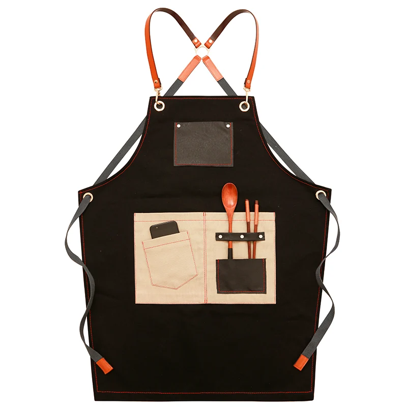 

Barista Apron Denim Barber Milk Tea Shop Restaurant Men's and Women's Workwear Floral Shop