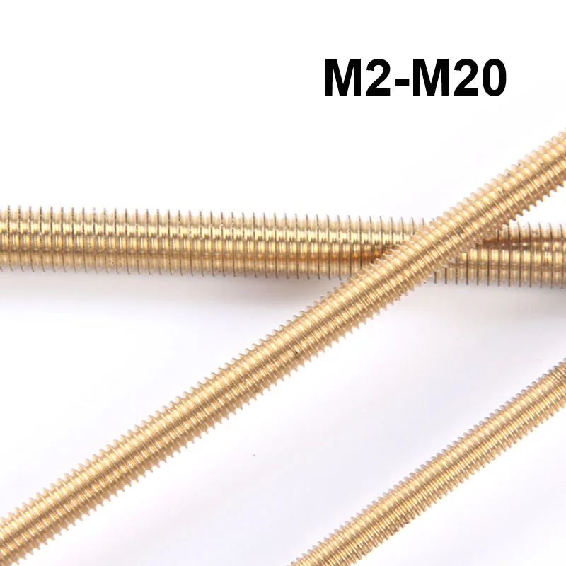 

Brass Threaded Rods Full Thread Bolt Bar Stud M2 M2.5 M3 M4 M5 M6 M8 M10 M12 M14 M16 M18 M20