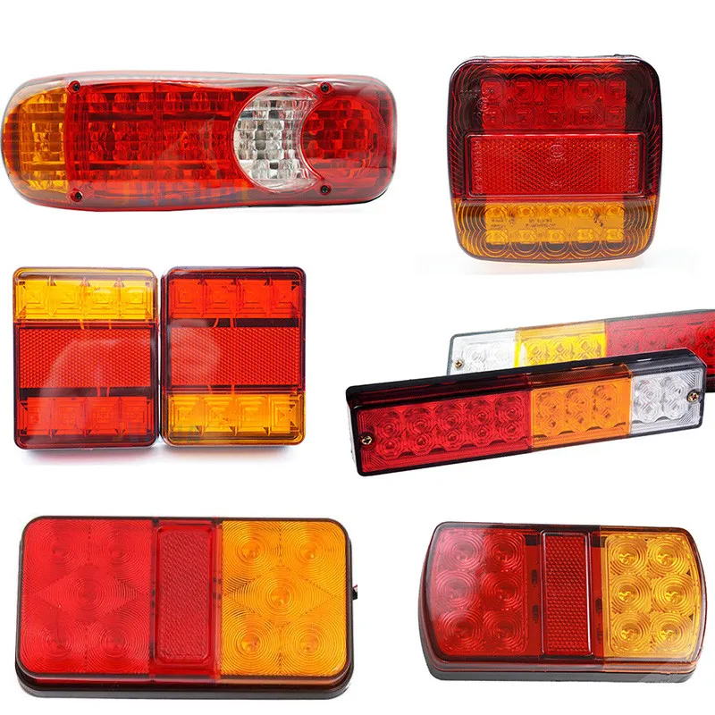 2 PCS Waterproof 12V 24 Truck LED Tail Light Rear Lamp Stop Reverse Safety Indicator Fog Lights for Trailer Truck Car Taillights