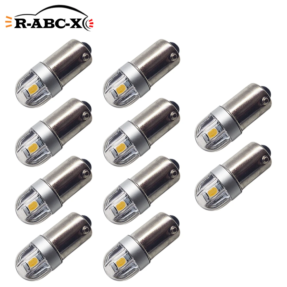 

RUIANDSION 10Pcs BA9S T4W 3030SMD Car Trunk Lamp Dome Side Light LED Dash Board Bulb Panel Non Polar 6V 12V 200Lm 6000K 4300K