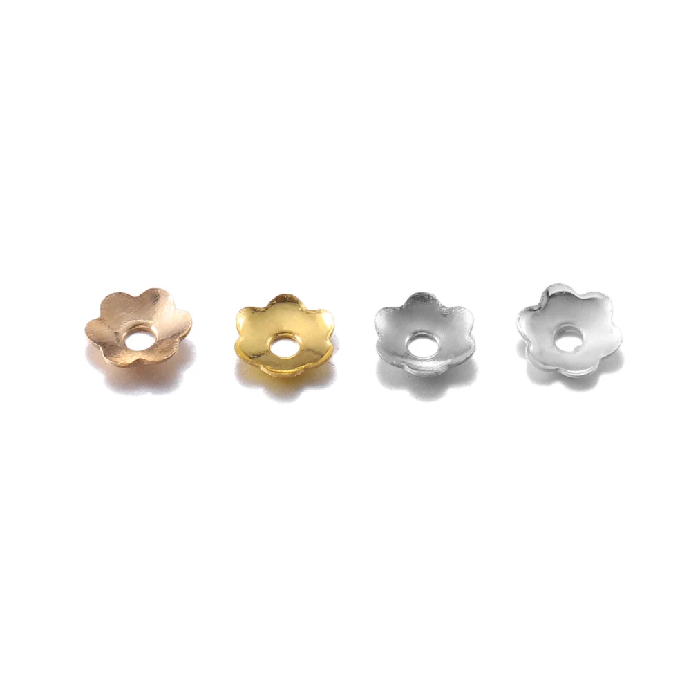 1000 Stks/partij 4 Mm Bloemen Filigraan Kraalkapje Goud Mini Bloemblaadje Spacer Kralen Cups End Caps Vinden Voor Sieraden Maken