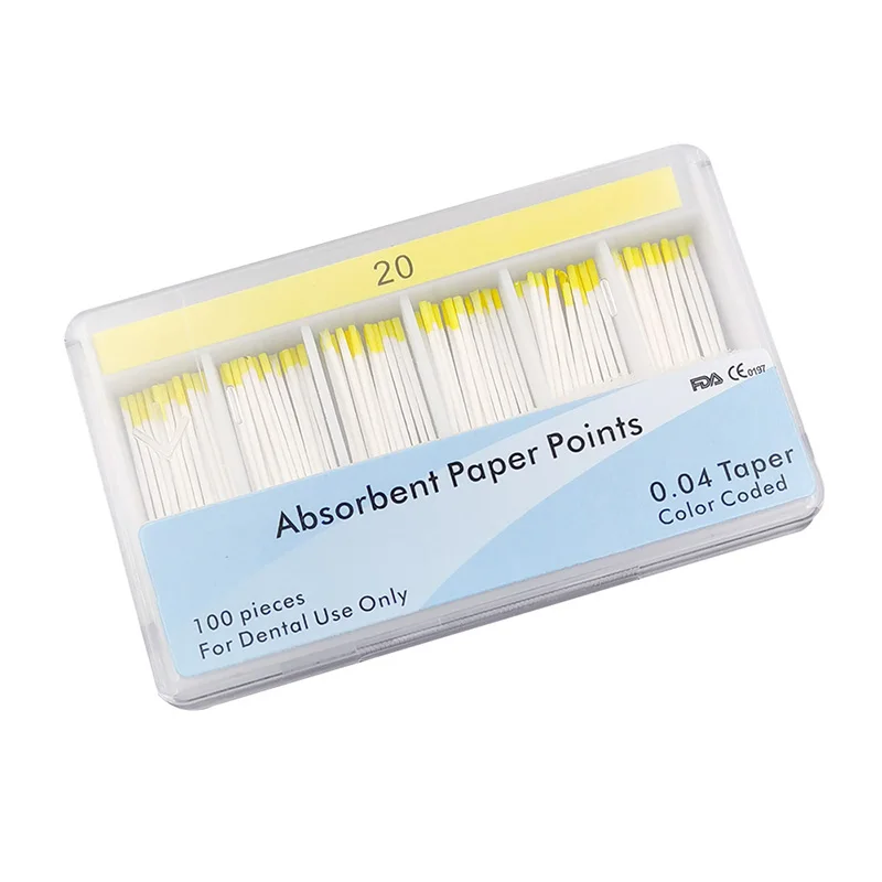 04 להתחדד שיניים סופג נייר נקודות 0.04 25 # אדום שורש סופג נייר ספיגת טהור כותנה השיניים שורש חומר