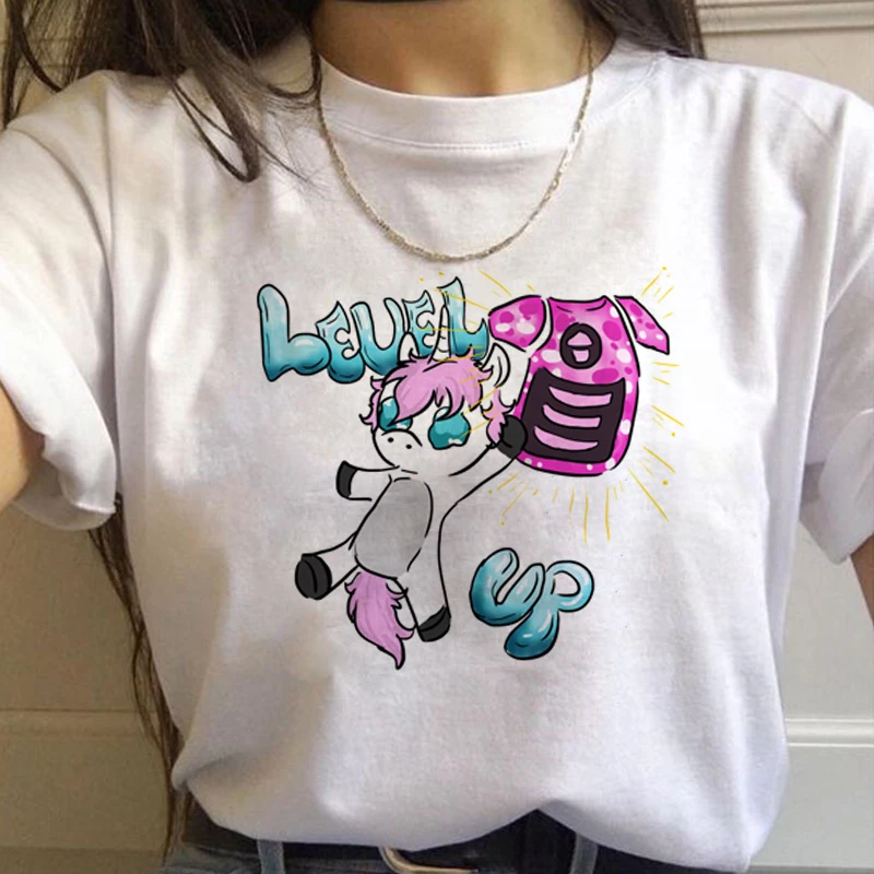 New Unicorn Kawaii Harajuku T Shirts Women Cute Unicornio Ullzang Cartoon T-shirt 90s Funny Print Tshirt Graphic Top Tees Female