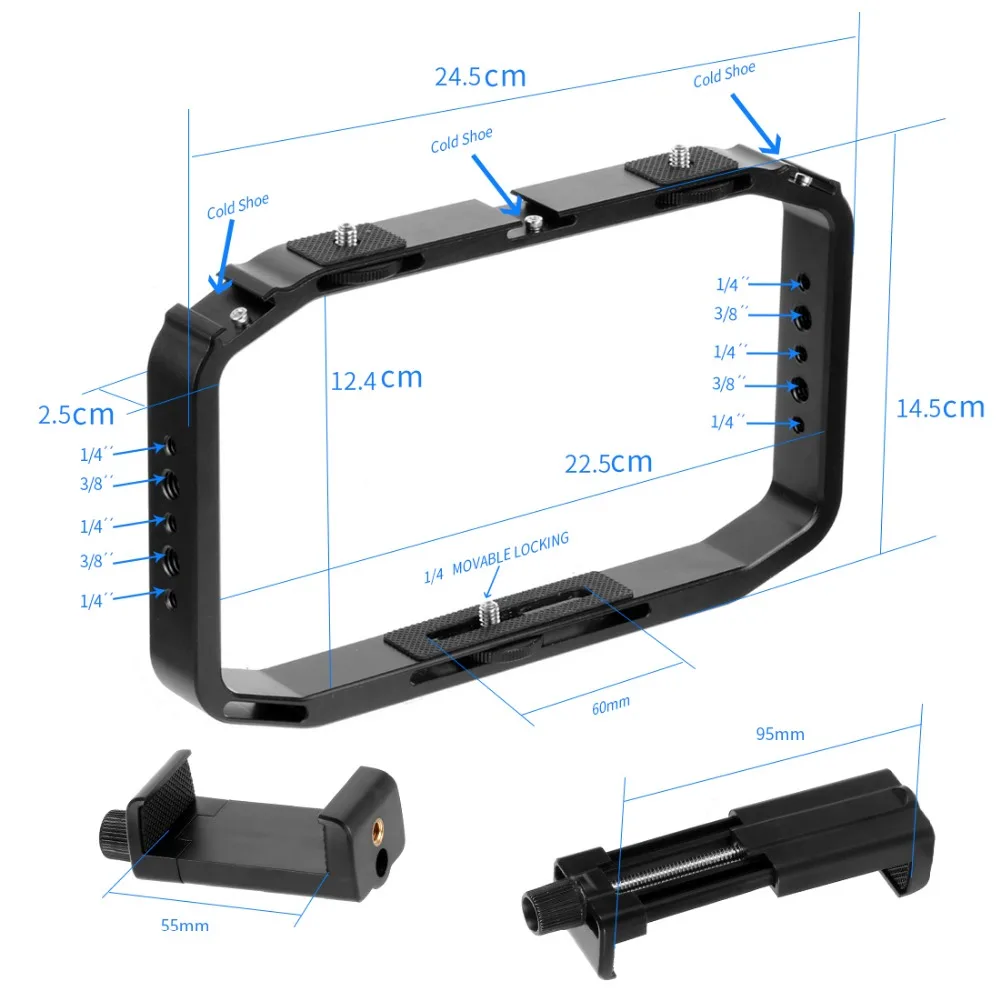 Handheld Griff Stabilisator Living Vlog Kamera Käfig Telefon Video Rig Halterung für Dji Osmo Action/Yi/Eken für Gopro 13 12 Filmemachen – Detail 17