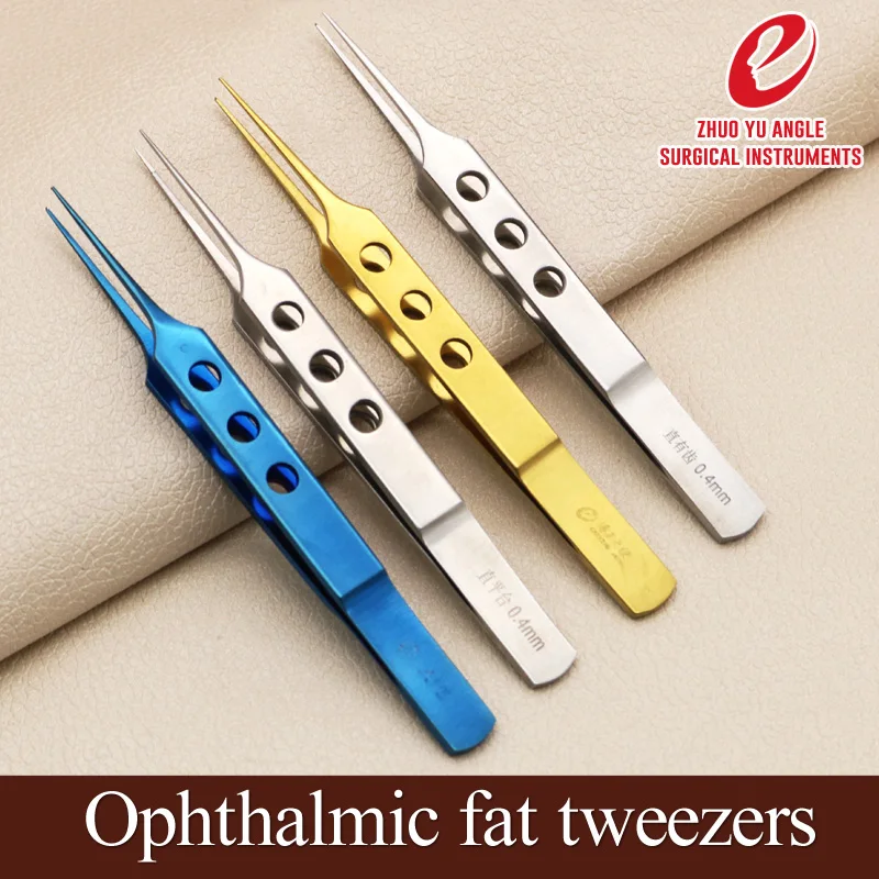 Titanium alloy ophthalmic fat tweezers 0.4mm teeth stainless steel ophthalmic tweezers cosmetic plastic microsurgical instrument