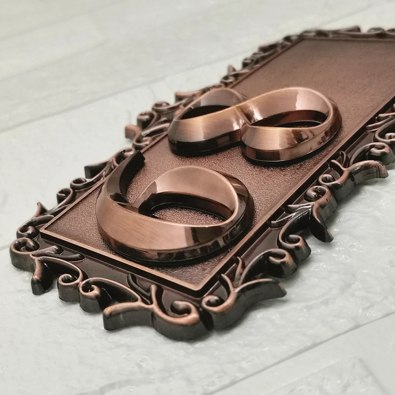 Placa de puerta con número de casa, letrero personalizado, pegatina de número para Hotel, apartamento, plástico ABS, 2 dígitos con un marco, imitación de Metal, bronce