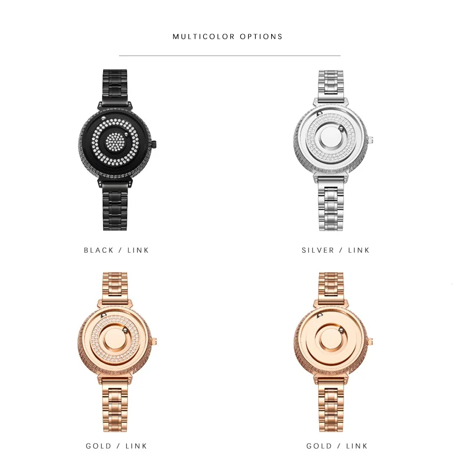 Diamond Watches Women EUTOUR E035, Fashion Luxury Rose Watch for Women Casual Waterproof Quartz Ladies Stainless Steel Watch