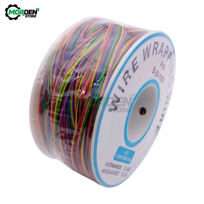 250m 30AWG avvolgimento filo stagnato rame B-30-1000 PCB cavo tagliere ponticello isolamento elettronico conduttore connettore filo