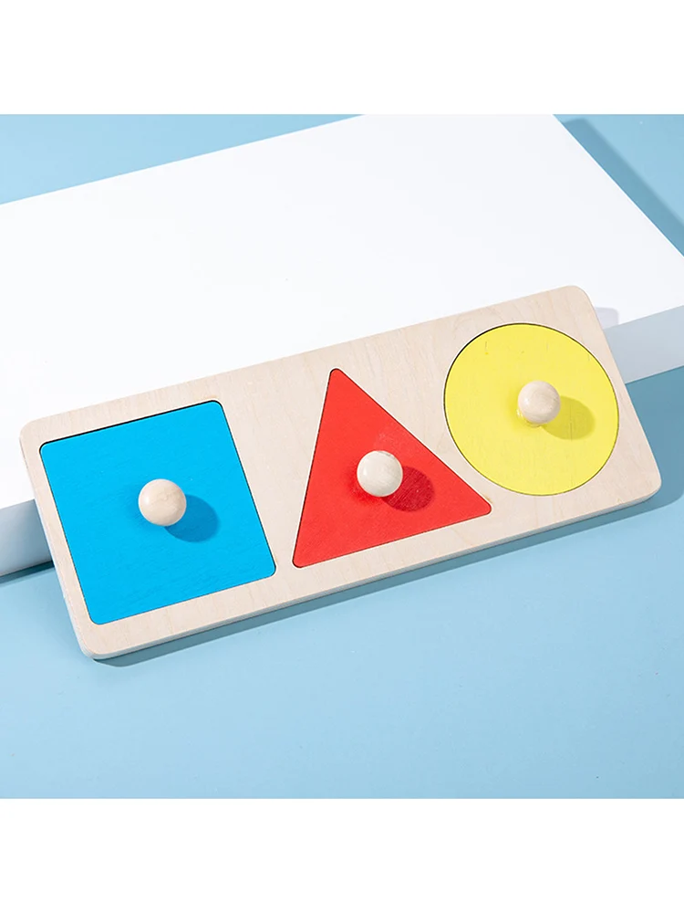 Materiais de montessori geometria colorida agarrando placa de madeira pegged grab forma triagem brinquedos da placa para o bebê brinquedo educacional em casa