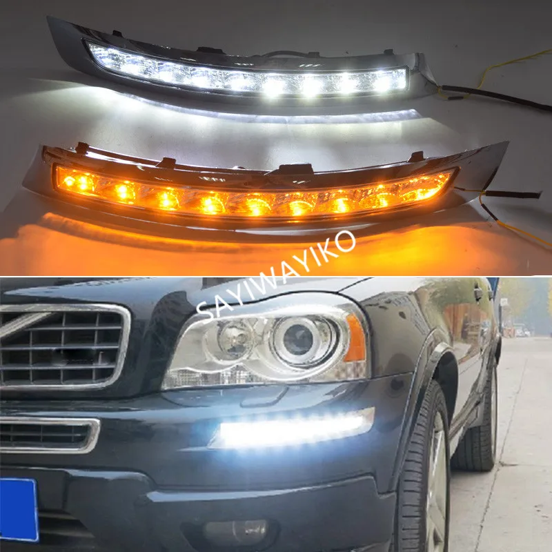 

2Pcs For Volvo XC90 2007 - 2012 2013 Turn Yellow Signal Relay Waterproof ABS Car LED DRL 12V LED Daytime Running Light Daylight