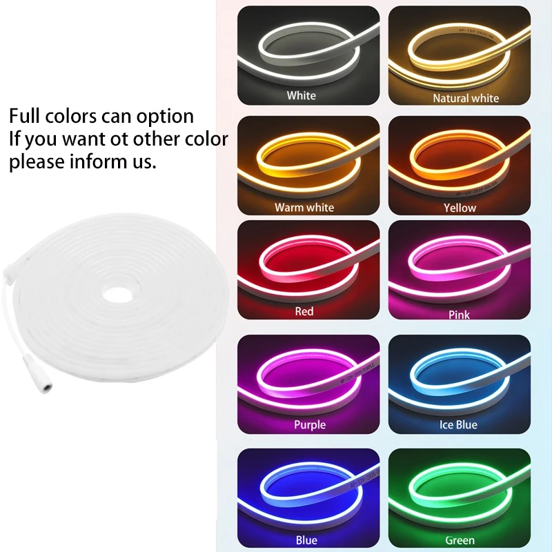 Surface Mounted Recessed 12V Led Strip Waterproof Ribbon Fita Soft Neon Light IP67 5m Tape Lights Linear Flexible Silicone Tube