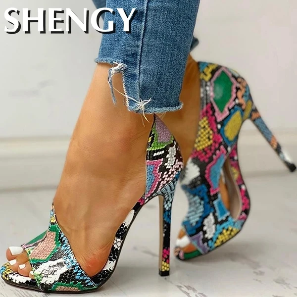 Nightclub Serpentine High Heels Spring Women Fashion High Heels 10cm Heels Platform Sandals Party Wedding Shoes Sandalias 2022