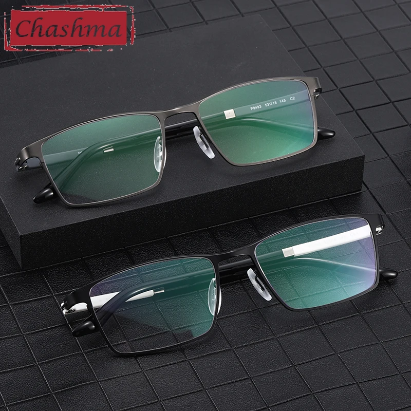 Chashma Prescription Glasses Full Rimmed Men Progressive Eyeglasses Frames Titanium Stainless Myopia Presbyopia Lenses Spectacle