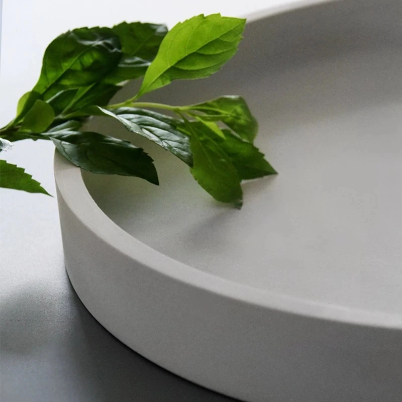 Large 25CM Round Plate Silicone Mold Aesthetic Design Terrazzo Decorative Disc Mold Clay Epoxy Resin Mold