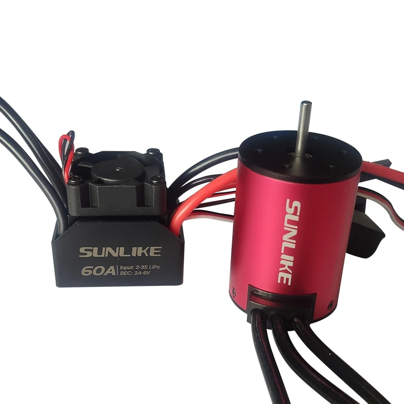 SUNLIKE SL3650 3500kv 3900kv 4300kv Brushless Motor 60A Brushless ESC Electric Speed Controller Dust-proof for 1:10 1/10 RC Car