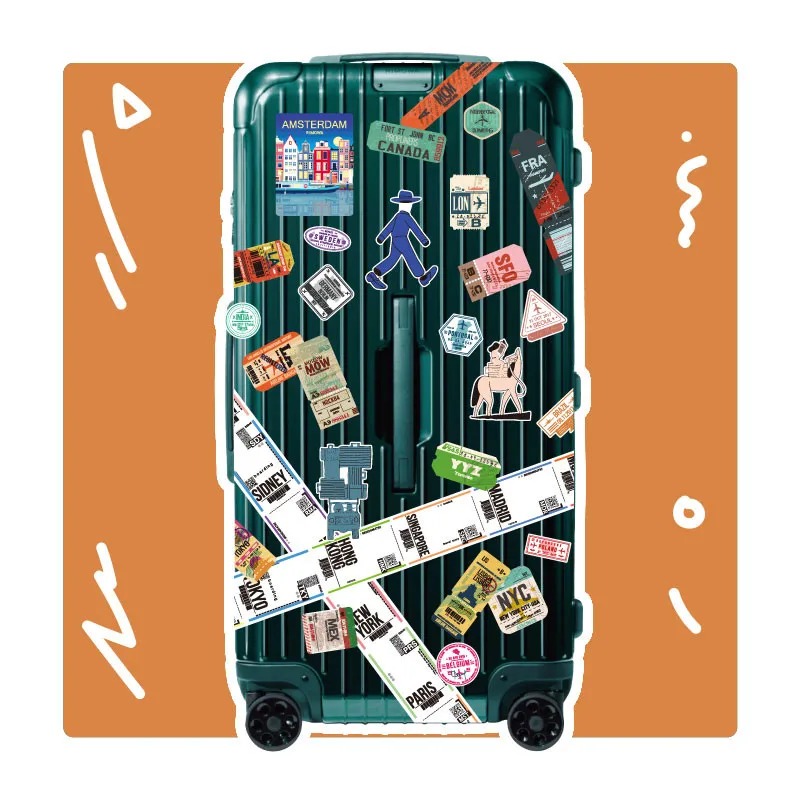 2 Pcs/Set 59CM Cool Bar - coded labels Travel Stickers Stickers Tape for Suitcase Lugguage Glass Fridge DIY Decorate Pegatinas