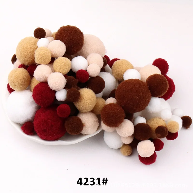 10mm To 30mm 20g Multi Size Mix Colors Pompom Fur Craft DIY Soft Pom Poms Balls Wedding Decoration Glue on Cloth Accessories