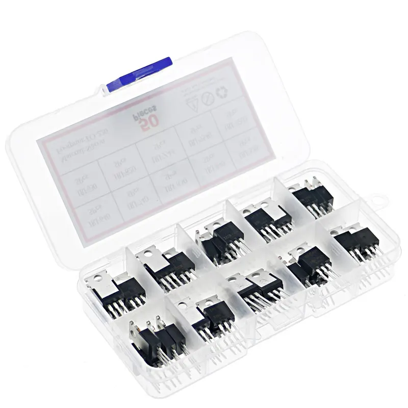 50pcs 10 Types Mosfet Transistors Assortment Kit IRF640 IRF740 IRF830 IRF840 IRF530 IRF630 IRF820 IRFZ44 IRF9540 IRF3205 Series