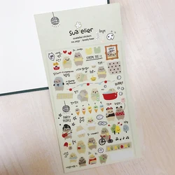 Suatelier Lovely Bear Stickers Cute Cartoon Animal Gelato DIY Hobby Diary Journal Planner Decorative Craft Supplies No.1037