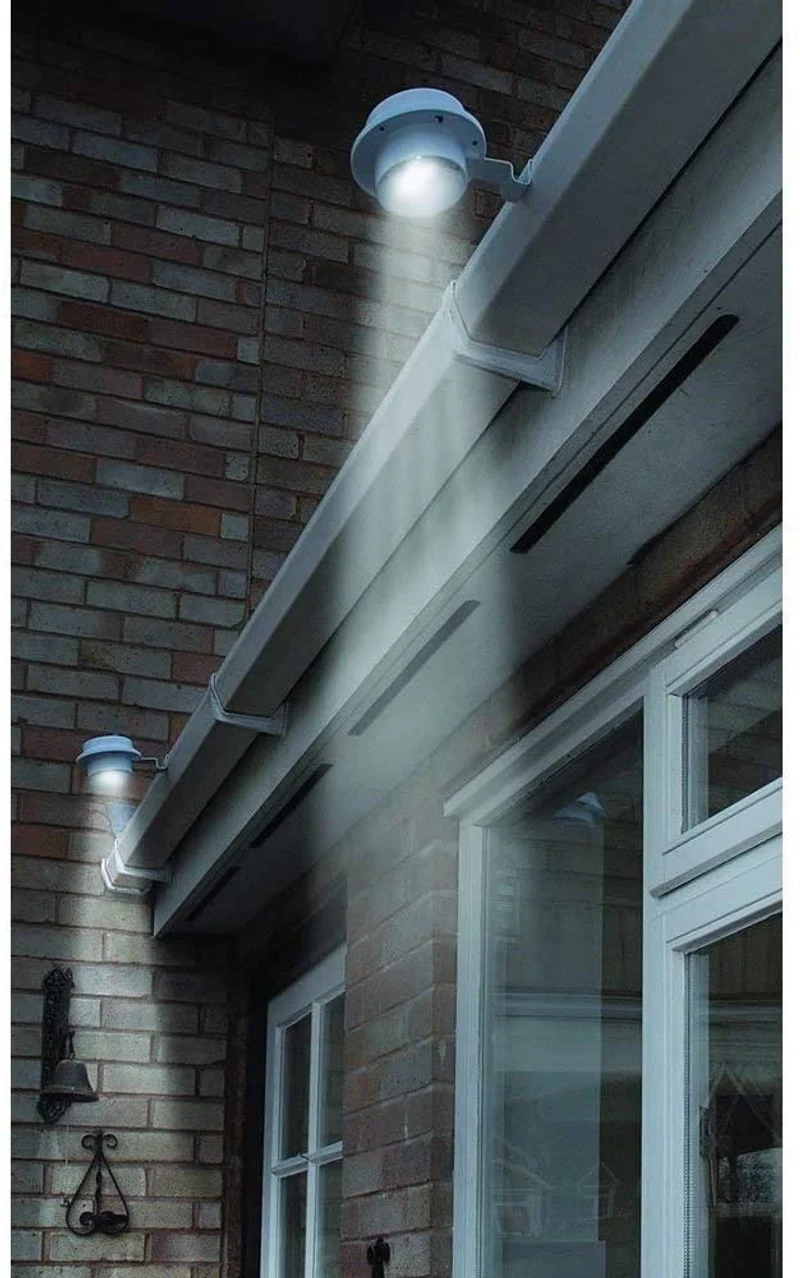Outdoor Solar Gutter LED Lights - White Sun Power Smart Solar Gutter Night Utility Security Light
