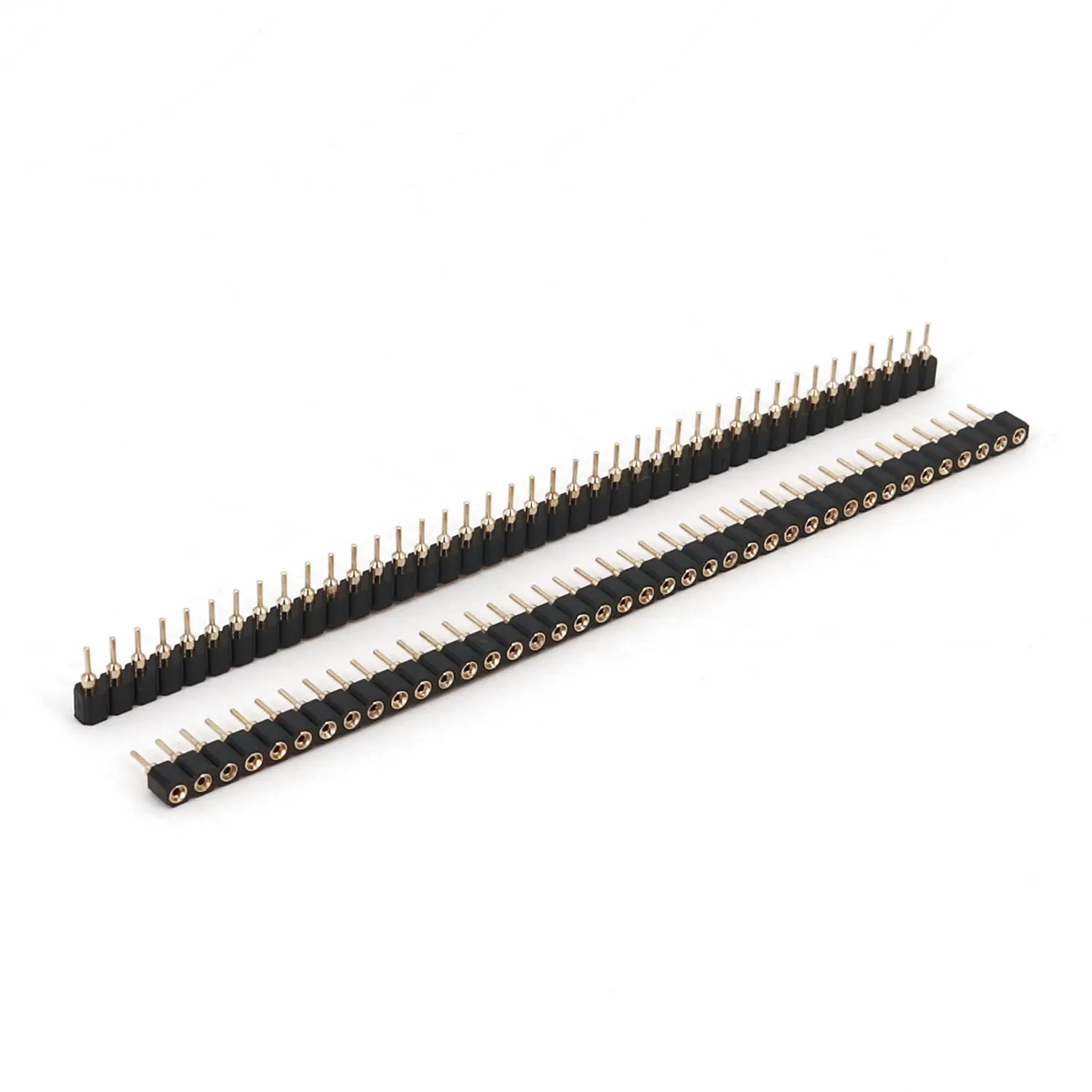 100 Stuks Rechte Vrouwelijke 40-Pin Toonhoogte 2.54Mm Enkele Rij Vergulde Ronde Pin Header Strip