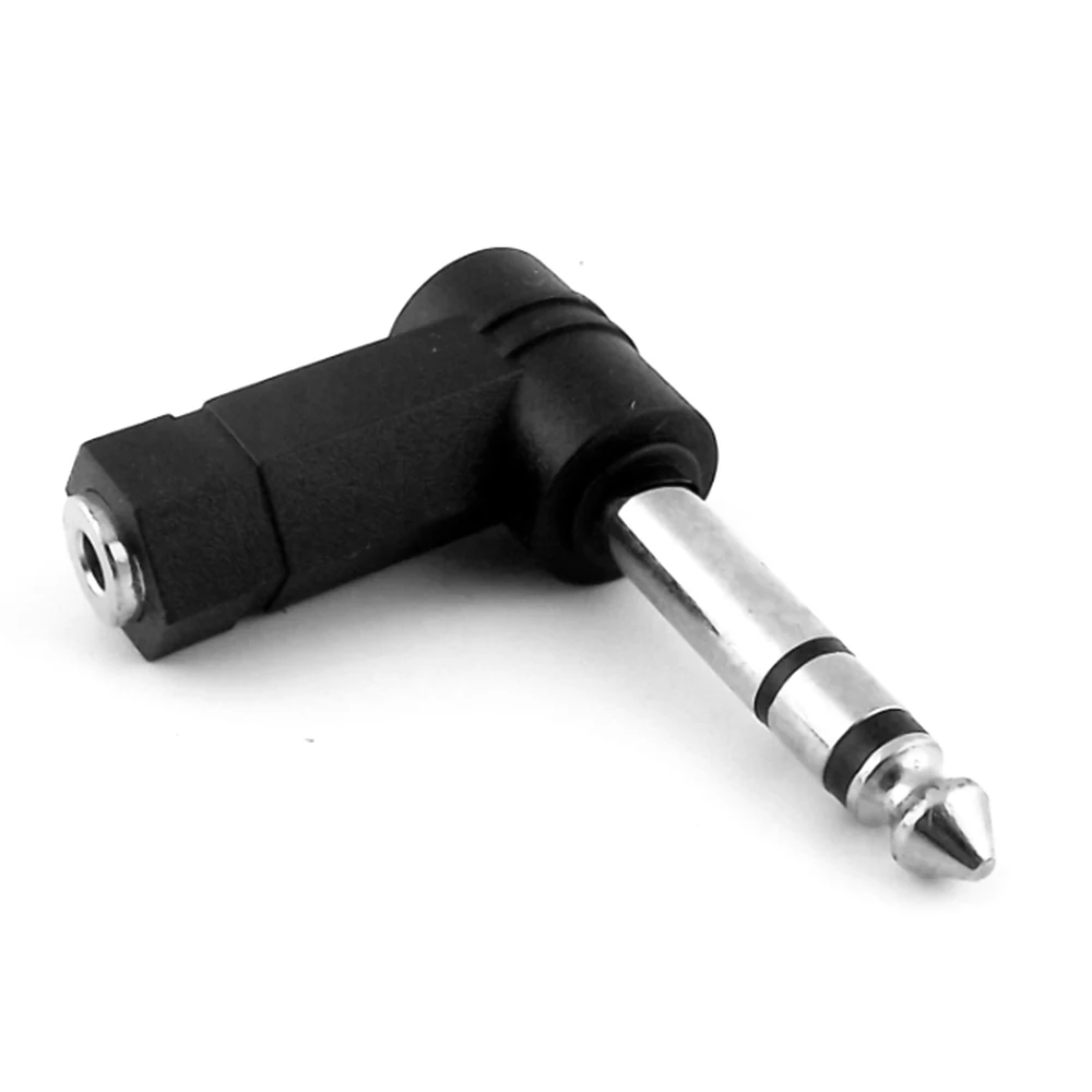 6.35mm Male to 3.5mm Female Plug 3 Pole Right Angle Stereo Audio Adapter 90 Degree 6.35 to 3.5 Male Connector Converters