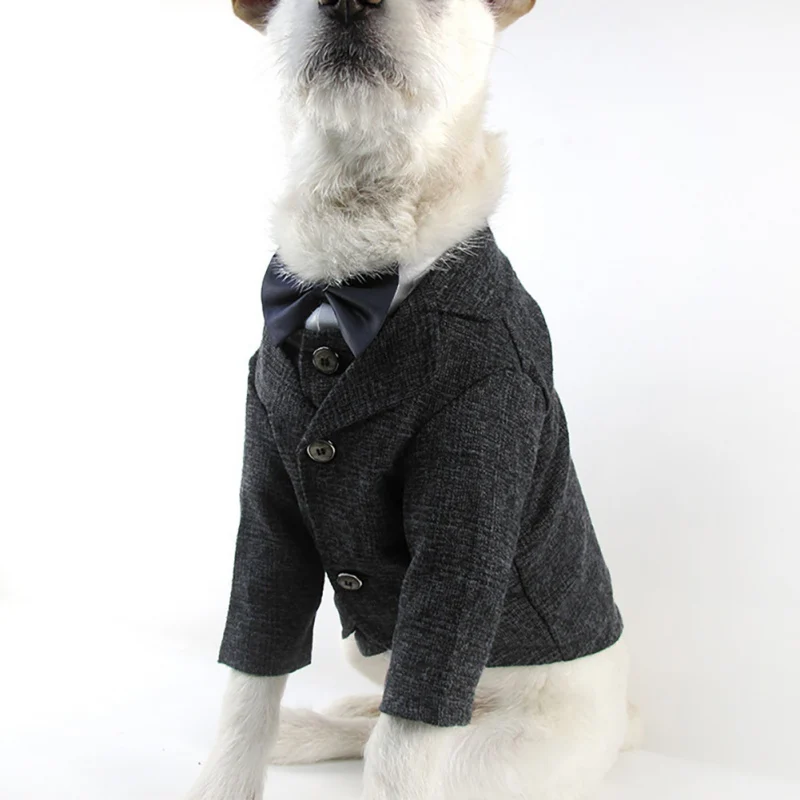 Pet Dog Gentleman Suit Formal Coat Vest Party Wedding Coat Jacket Clothes For Dogs Cat Tuxedo Clothing