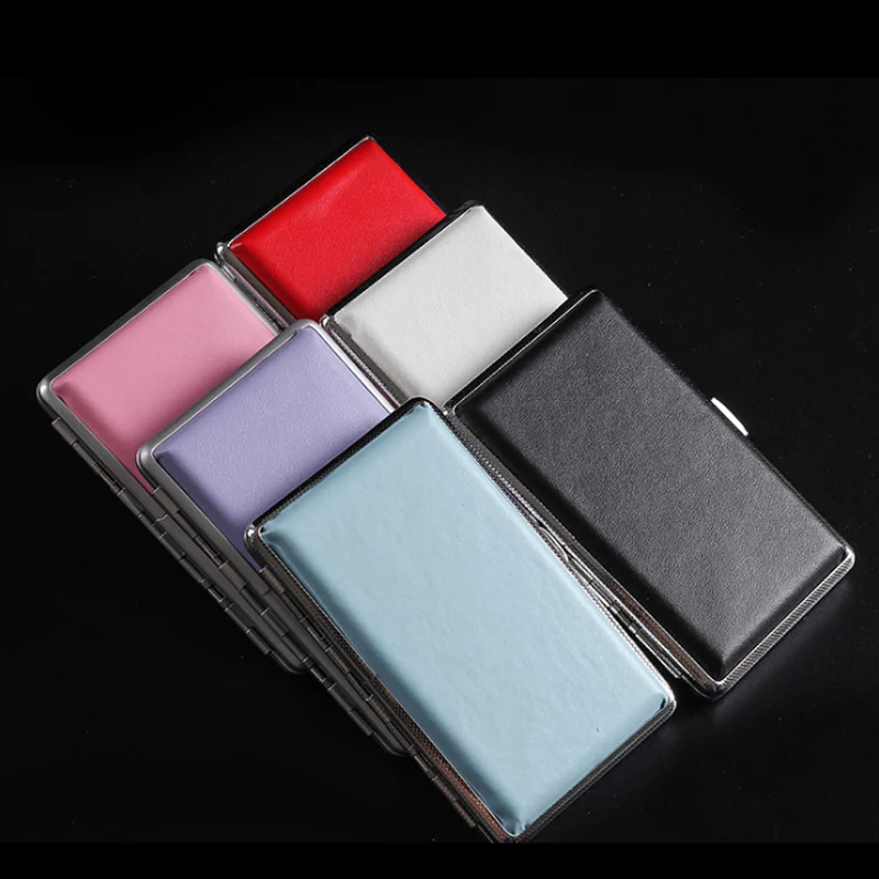 20 Slim Cigarettes Holder Leather Cigarette Case Vintage Classic Women Cigarette Boxes Men\'s cigarette holder 100s