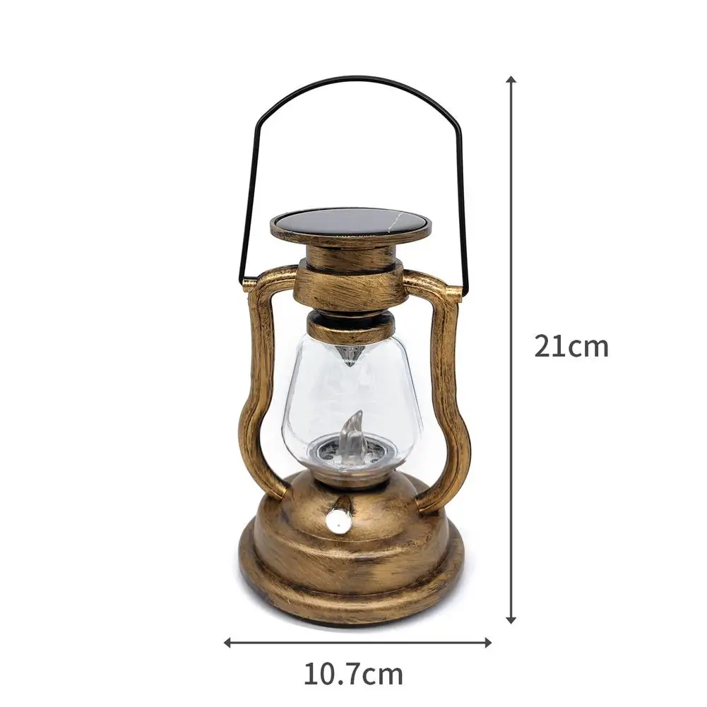 Solar Light Rechargeable Handheld Safe Sensitive LED Floodlight Retro Warm Color Lamp Suspended Storm Light