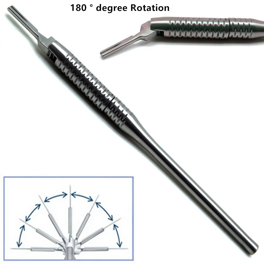 Uchwyt do skalpela stomatologicznego regulowana operacja chirurgiczna rękojeść noża stal nierdzewna długość 15cm obrót o 180 stopni implant doustny