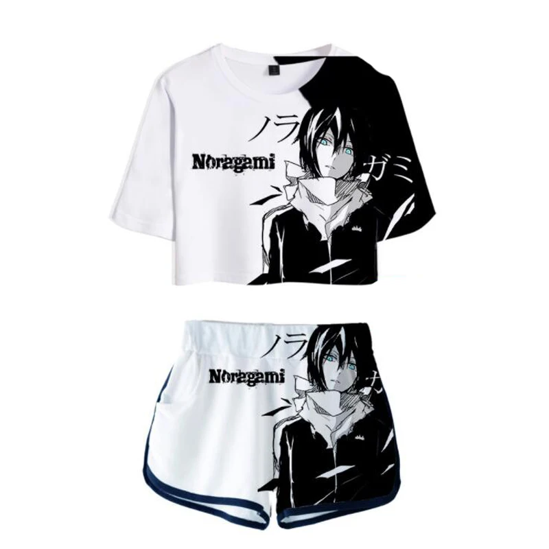 Anime Noragami 3D Print Tracksuit Women Two Piece Set Top and Shorts Outfits Yato Iki Hiyori Yukine Ebisu Kofuku Cosplay Costume