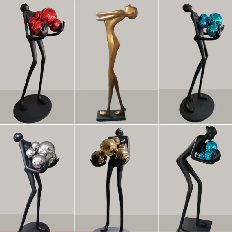 

TT FRP Abstract Portrait Ball Sales Office Shopping Mall Hotel Hall Body Sculpture Art Ornaments