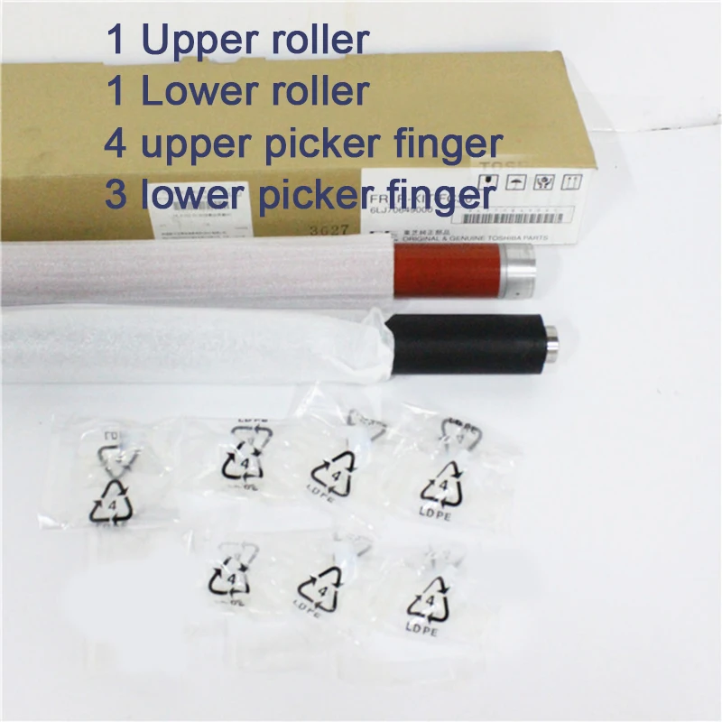 Upper Fuser Roller+Lower Fuser Roller for Toshiba 2050C 2051C 2550C 2551C with Upper&Lower Picker Finger