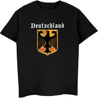 Deutschland Flag Crest Germany Eagle Socceres Footballer T-shirt Men Cotton O-Neck Short Sleeve Shirt Men T Shirt Tees Tops