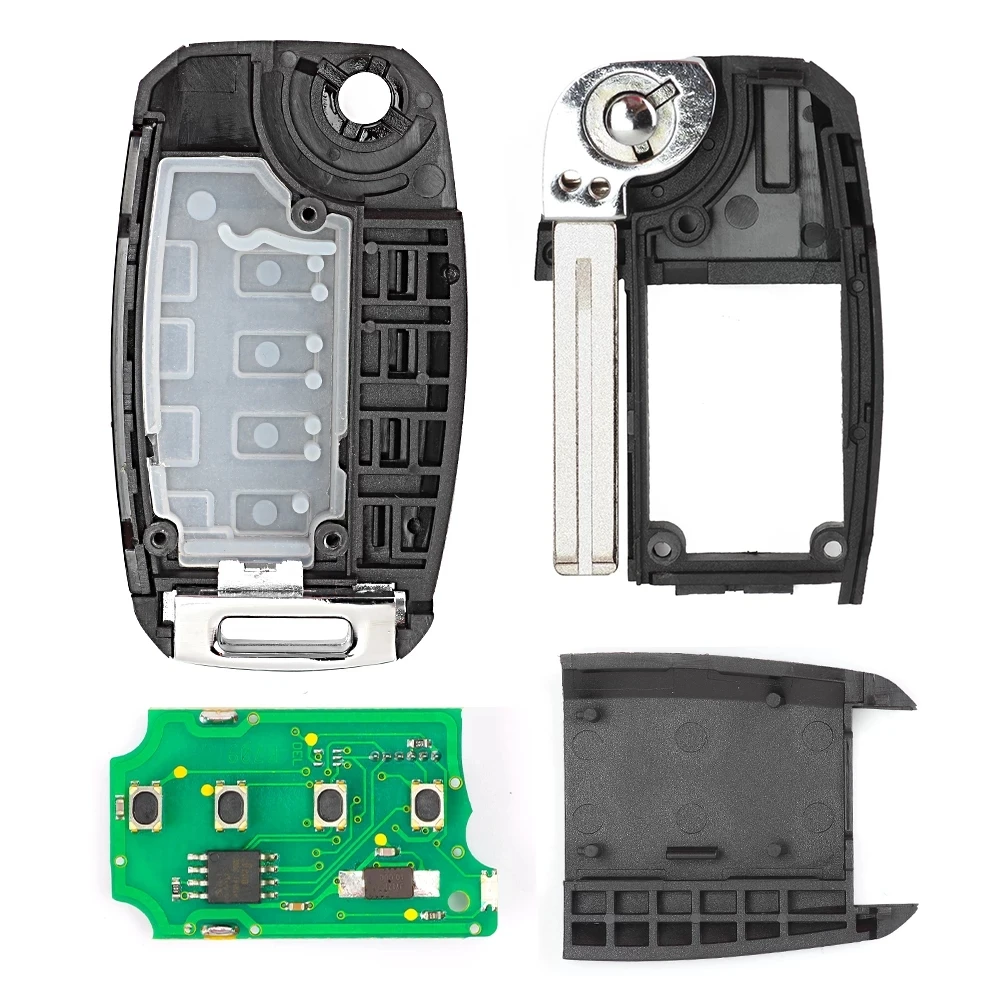 KEYECU Flip 4 Buttons Smart Key Remote 433MHz ID46 Chip Dla KIA Soul 2014 2015 2016 2017 2018 2019 P/N: 95430-B2100 OSLOKA-875T