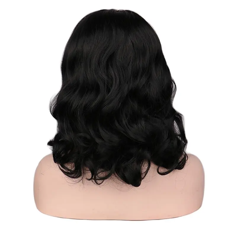 QQXCAIW Short Curly Wig For Black Women Natural Black Cosplay Party Costume Heat Resistant Synthetic Hair Wigs