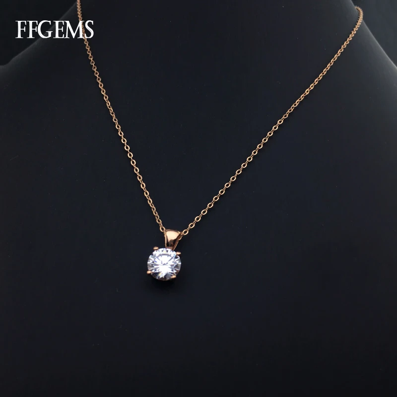 

Женская подвеска из натурального золота FFGems, 2 карата, с фианитами, перламутровая или цветная, вечерние ювелирные изделия, свадебные подарки, 10 к