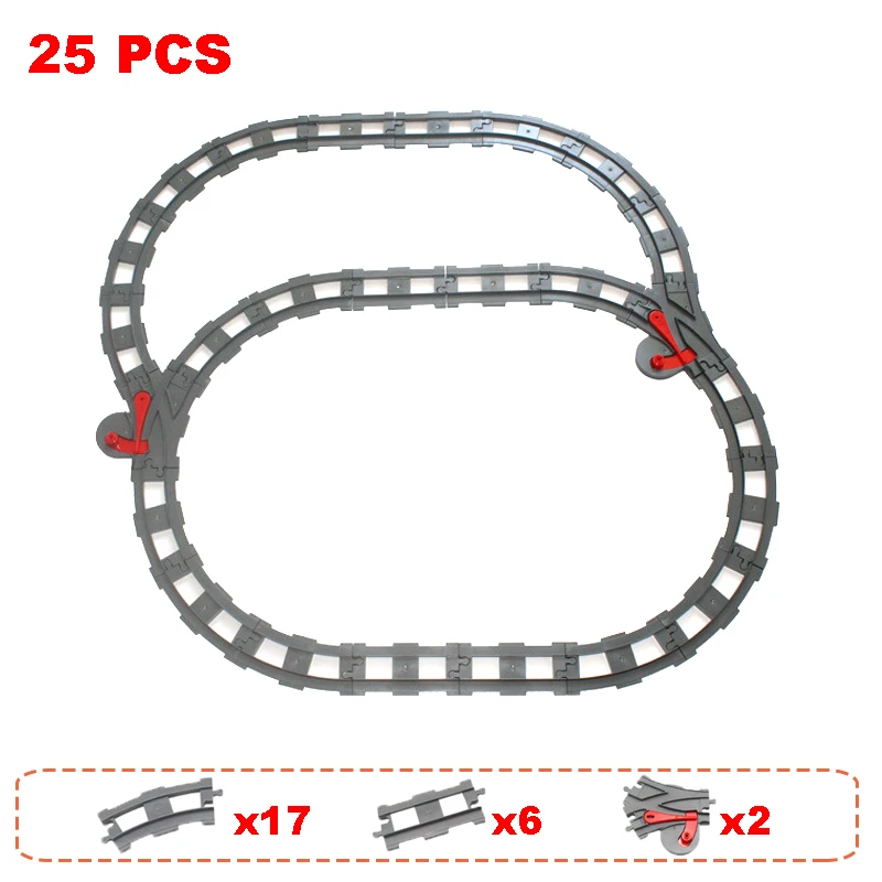 Big Size Bouwstenen Compatibele Treinsets DIY Spoorwegbaan Monteer Interactieve Educatieve Bakstenen Speelgoed voor Kinderen Cadeau