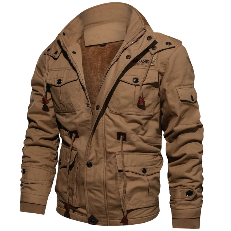 Winter Uniform Jacket Men's Plus Wool Thick Warm Jacket  Pilot Casual Jacket Air Cargo Coat Large Size 4XL Jacket