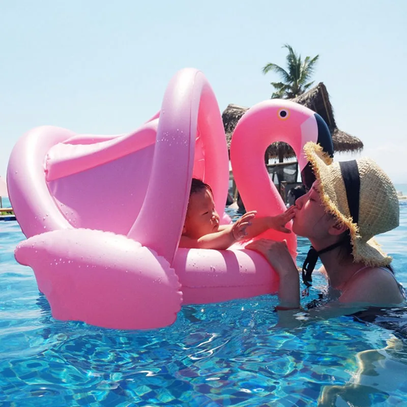 Flotteur de piscine gonflable pour enfants, sécurité bébé, flamant rose, anneau de natation, fz flottant, jouets de fête sur l'eau, bateau pour enfants