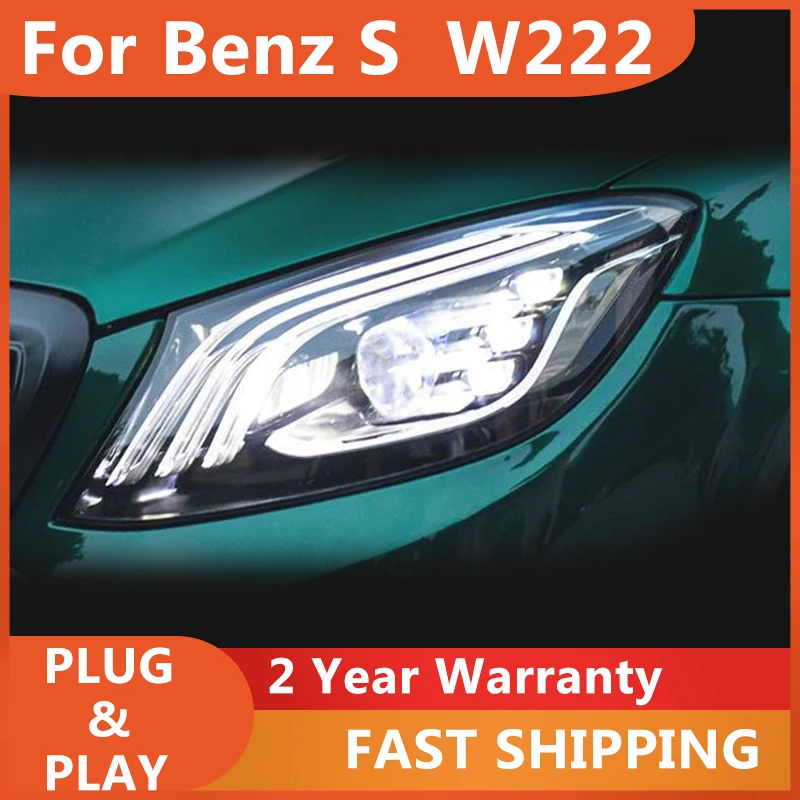 

ALL LED HeadLamps For Benz S Class W222 Headlights 2014-2019 W223 HeadLamp Fog Lights Dynamic Turn Signal DRL LED Bi Xenon Bulb