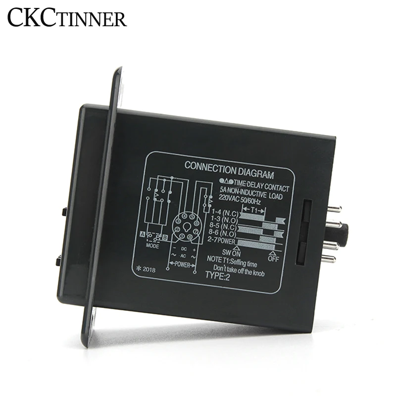 ASY-3D Delay Timer Time Relay 8PIN with base DC12V DC24V AC110V AC220V 1-999S digits programmable timer delay relay