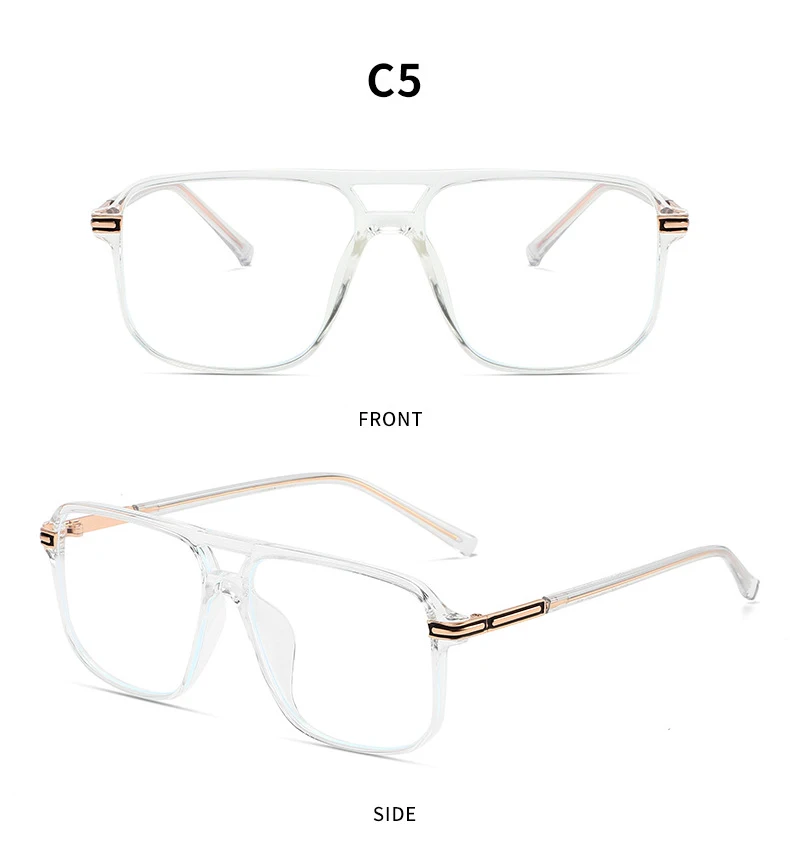 Blau Licht Blockieren Gläser Rahmen für Männer und Frauen Optische Gläser Vollrand Aviator Stilvolle Rezept Brille Pilot Rahmen – Detail 12