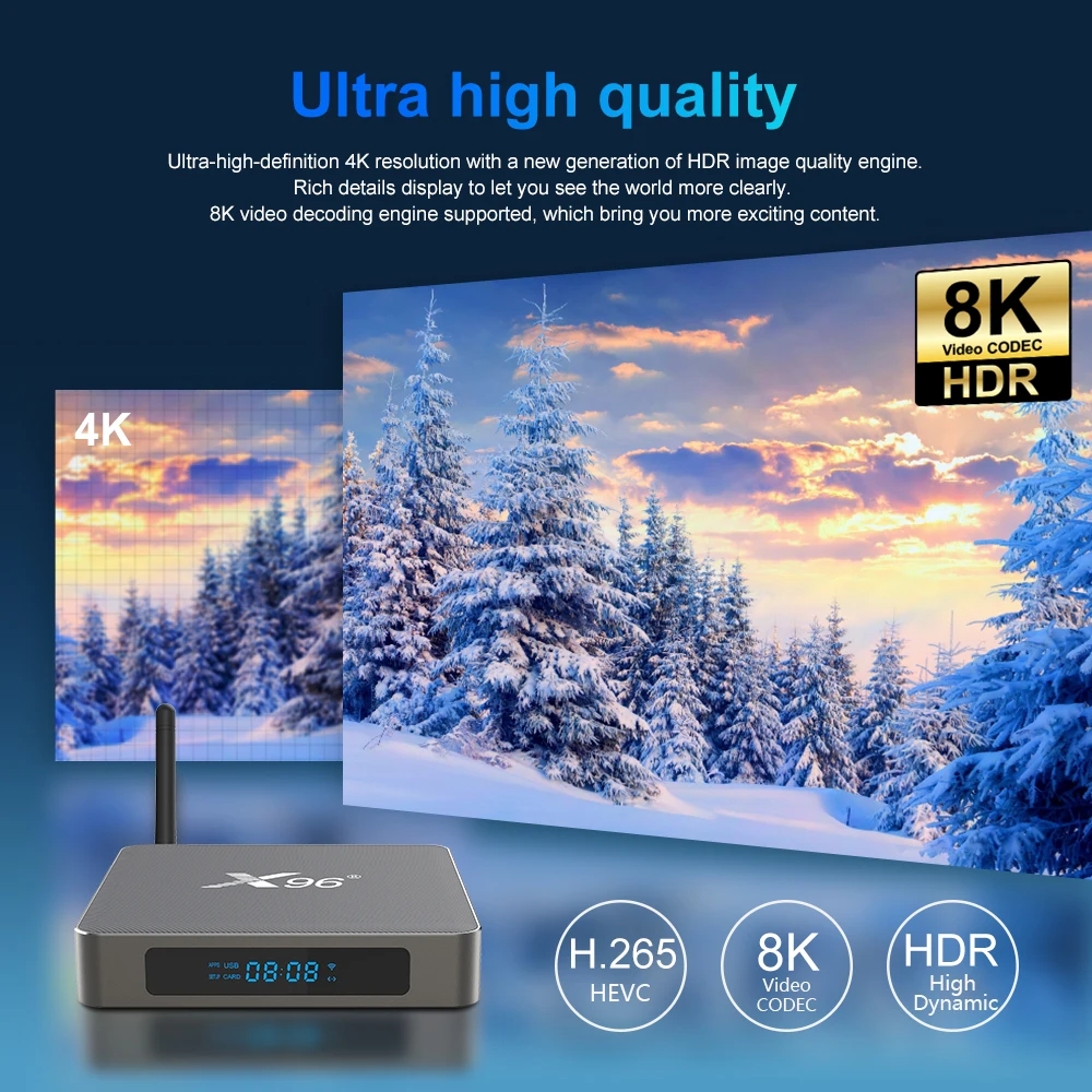 X96 X6 TV Box Android 11 8GB RAM 128GB Rockchip RK3566 8K CODEC vidéo 2T2R MIMO double Wifi 1000M LAN 4K lecteur multimédia Youtube