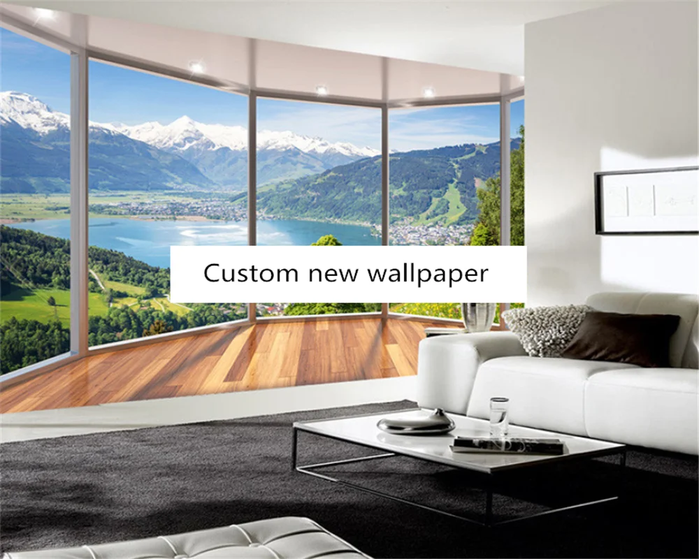 beibehang Customize new wallpaper balcony forest grassland scenery 3D TV background papel de parede wall papers home decor