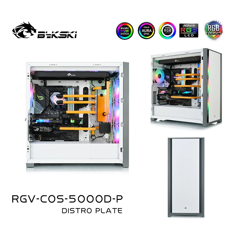 

Bykski Distro Plate Waterway Cooling Board For CORSAIR 5000D Computer Case Waterway Reservior For CPU/GPU Cooler PC Radiator