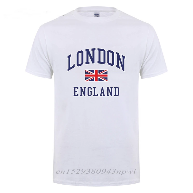 I Love London England Flag Union Jack T Shirt Novelty Souvenir Birthday Gift Mens Short Sleeve O Neck Cotton T-Shirt Summer Tops